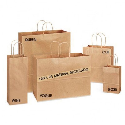 China Recycle Kraft Paper Shopping Bags For Clothes Packaging