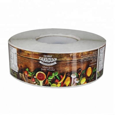 Custom High Quality Adhesive Frozen Die Cut Canned Food Label Printing Factory