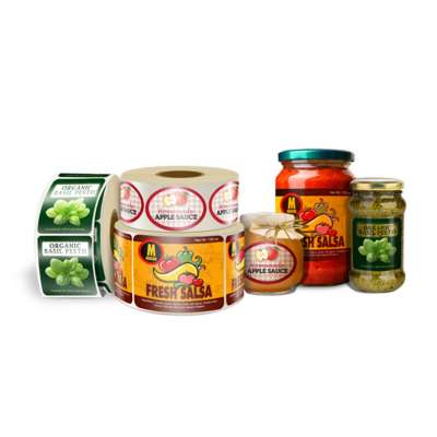 High quality printing adhesive canned food bottle packaging label sticker for jar bottle