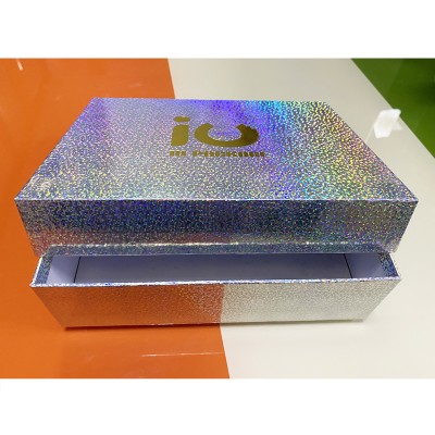 Shiny Color Rigid Box, Custom Packaging Hologram Paper Package Box With Logo Printing