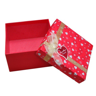 Hot Sale Red Christmas Gift Box Ornaments Glitter Present Boxes Wholesale