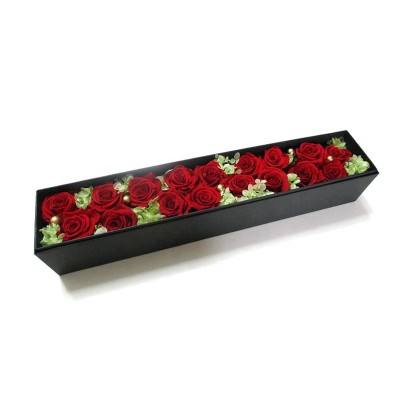 Custom design logo printed rectangular paper flower box